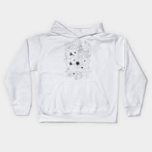 flowers arrangement line drawing Kids Hoodie